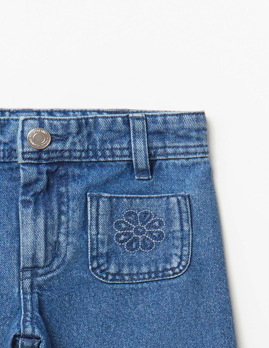 Jeans wide leg Sfera lavado medio para niña