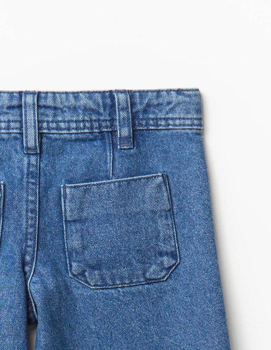 Jeans wide leg Sfera lavado medio para niña