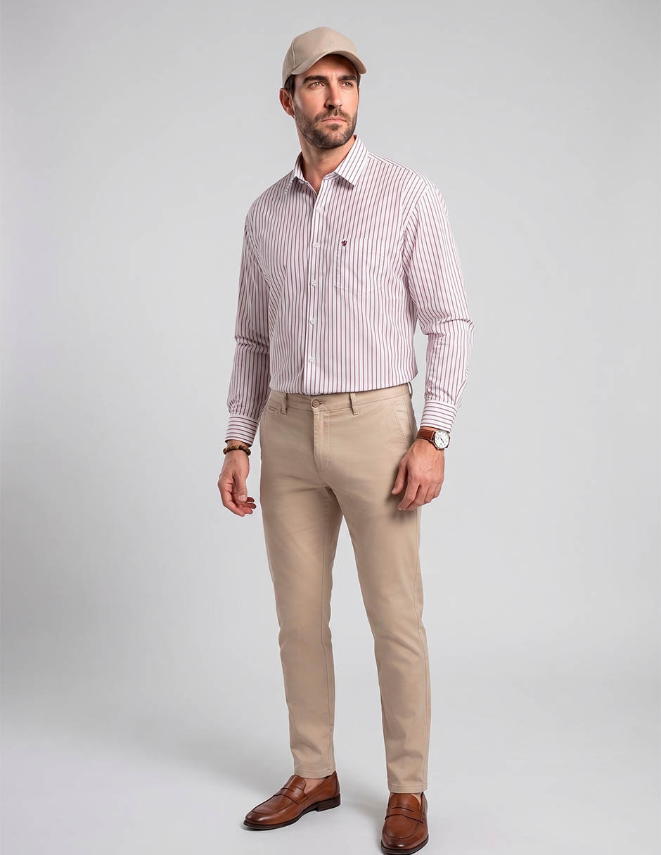 Camisa formal manchester y algodón manga larga para hombre Camisa formal manchester y algodón manga larga para hombre