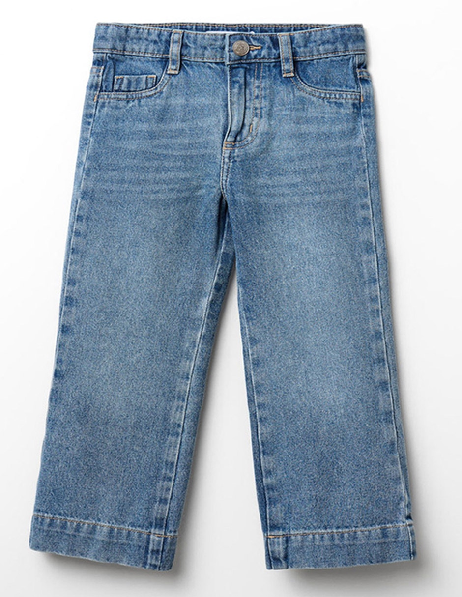 Jeans straight lavado medio para niña Jeans straight lavado medio para niña
