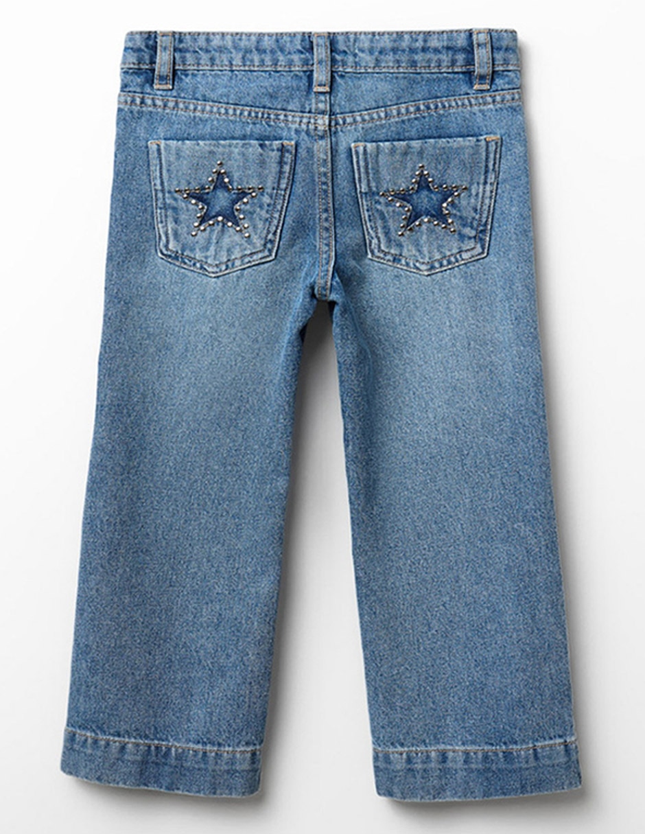 Jeans straight lavado medio para niña 3